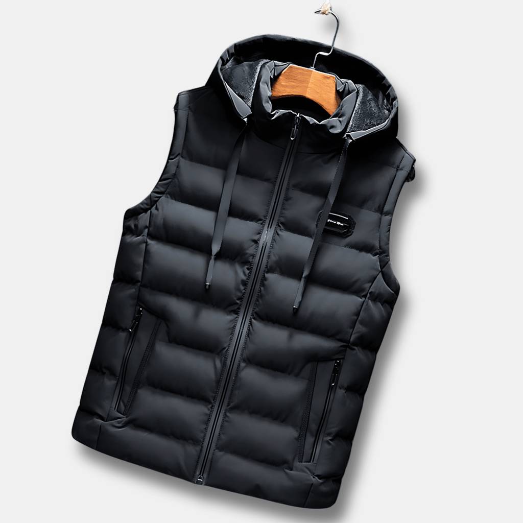 Waterafstotend Bodywarmer Vest voor Mannen met Capuchon en Thermische Voering | Coenraad